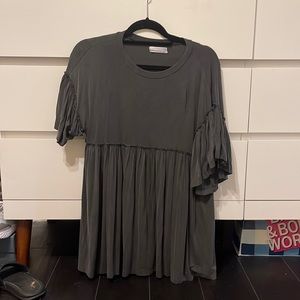 UO RUFFLE MINI FROCK DRESS